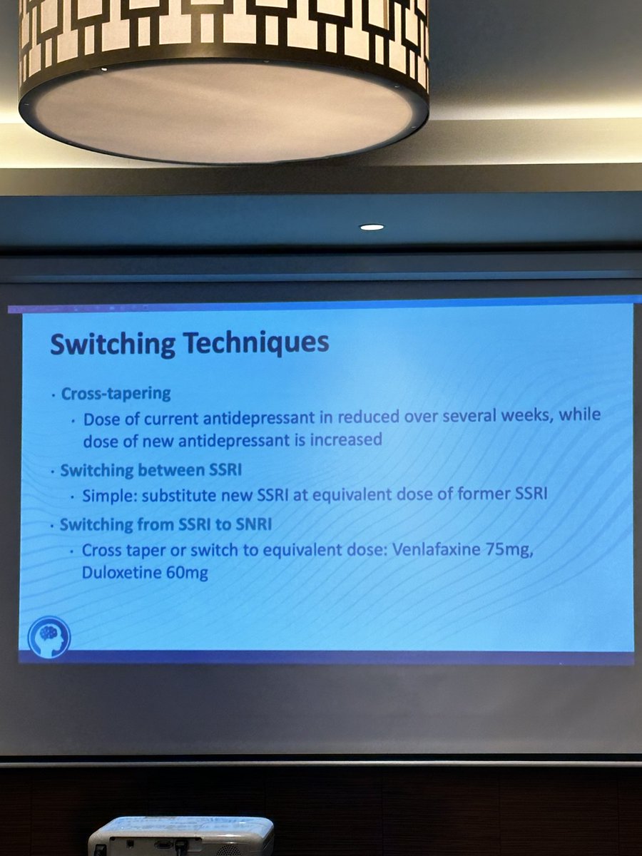 ✨Treatment flow when prescribing an SSRI and the different antidepressant switching techniques. 

#MCC23🧠✨