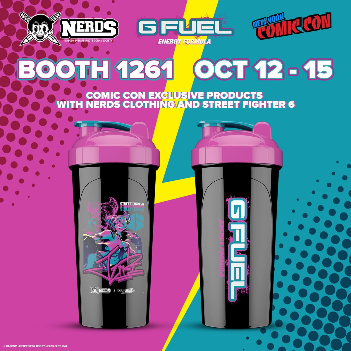 GFuelEnergy's tweet image. 💕 𝗥𝗧 + 𝗙𝗢𝗟𝗟𝗢𝗪 to win a #NYCC EXCLUSIVE @NERDSClothing x #GFUEL x @StreetFighter STARTER KIT! 2 winners picked tomorrow to celebrate us being at @NY_Comic_Con! 🤜 💥 🤛