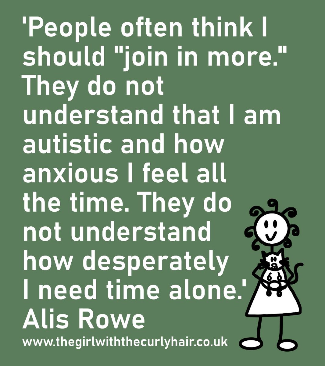 In my #school reports, the #teachers always remarked that I was "very #quiet" and that I "should try to #socialise more". They did not understand that I was #autistic and how #terrified I felt all of the time. They did not understand that I desperately needed #timealone.
#Autism