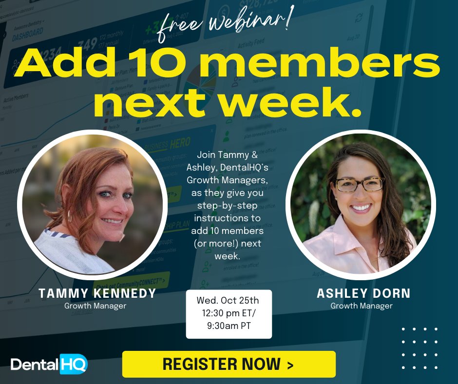 Add 10 patients to your membership plan next week!

Big News: Join us for a free DHQ&amp;A webinar happening on Wednesday, October 25th at 12:30 pm ET / 9:30 am PT.

Register here: bit.ly/45nzl4Y