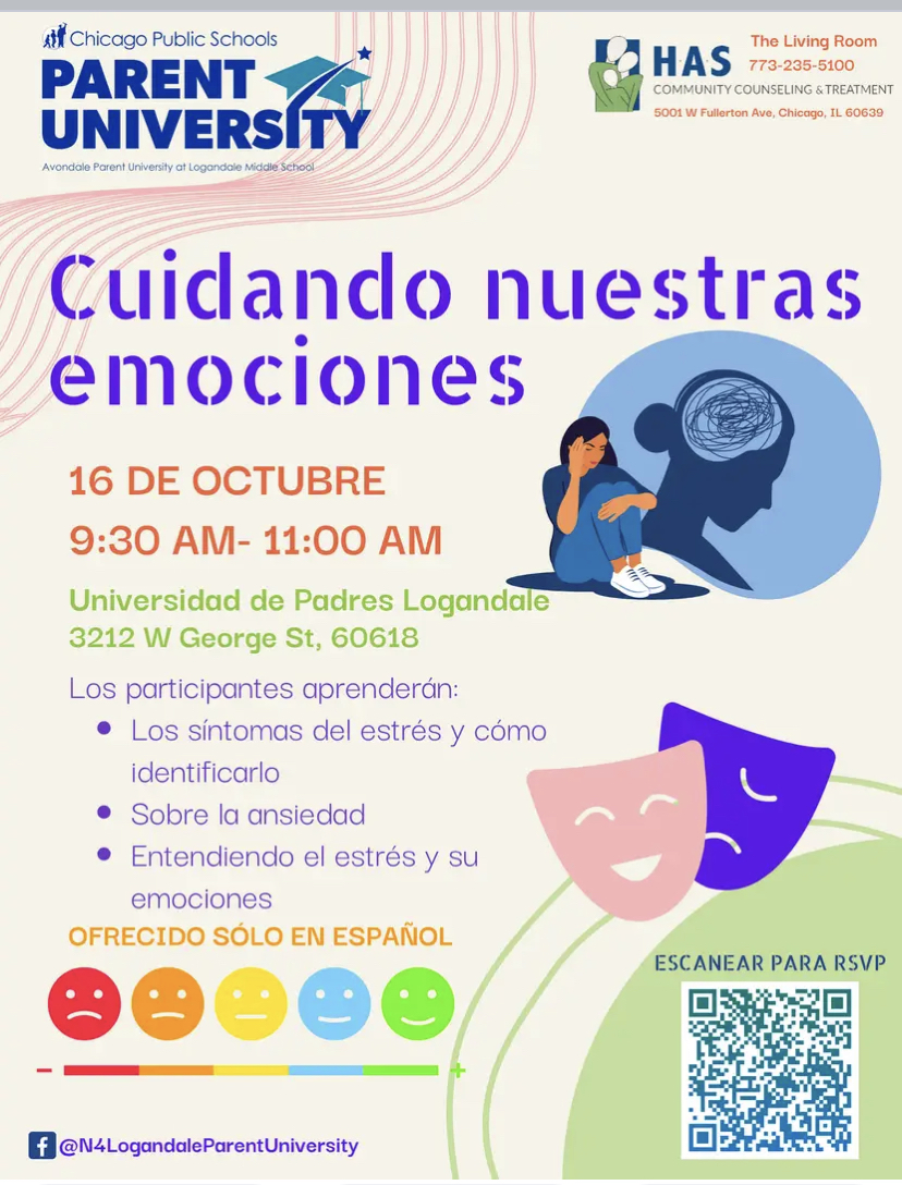 - Cuidando Nuestras Emociones -
📌 UNIVERSIDAD de PADRES LOGANDALE
📅 16 de Octubre
⏰ 9:30 AM - 11:00 AM

ESCANEAR QR DEBAJO PARA RSVP!