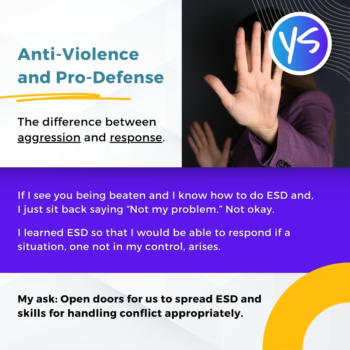 YuditSensei's tweet image. Anti-Violence 
and 
Pro-Defense
The difference between aggression and response. 
The more training, the better the chance that you might live. Little training is still better than no training. 
#Yudit