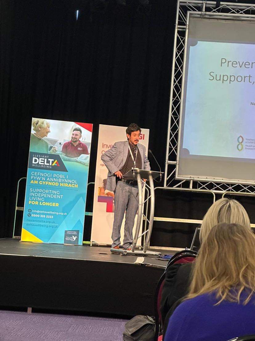 DrSimonRead's tweet photo. Great pleasure to present at the National Social Care Conference #NSCC23 a little earlier today. A day full of inspirational presentations, as well as some very emotive sessions demonstrating how far we have to go to improve social care in Wales. https://t.co/7FmSS8tkPM