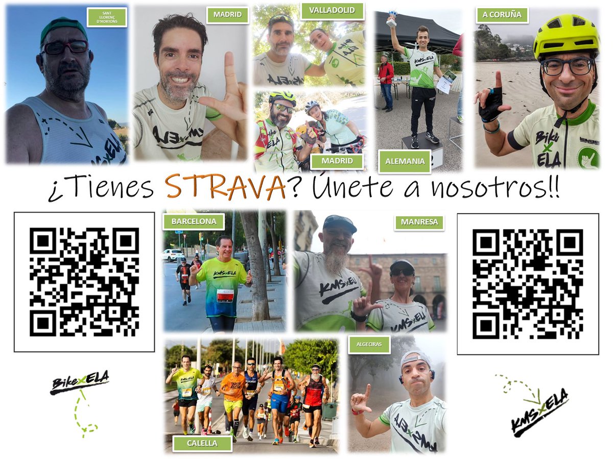 Acordaros que sumar con #KMSxELA o #BIKExELA es muy fácil

Si tenéis STRAVA, apuntaros a nuestros clubs
🏃‍♀️strava.com/clubs/573721

🚴‍♀️strava.com/clubs/788885

Y si no, pues los kms y el hashtag
