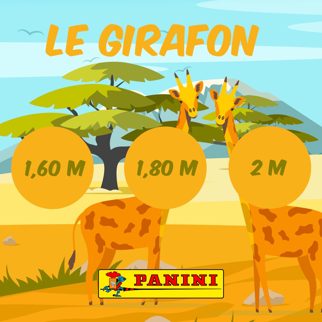 panini_france's tweet photo. Le savais-tu ! 🦜
D'après toi combien mesure un girafon à la naissance ? Donne-nous ta réponse en commentaire. 🦒
Apprends-en plus sur les animaux grâce à la collection "Le monde des animaux : les records". ✨
#paninicollections #animaux #records #saviezvous https://t.co/gEfOnCYDC3