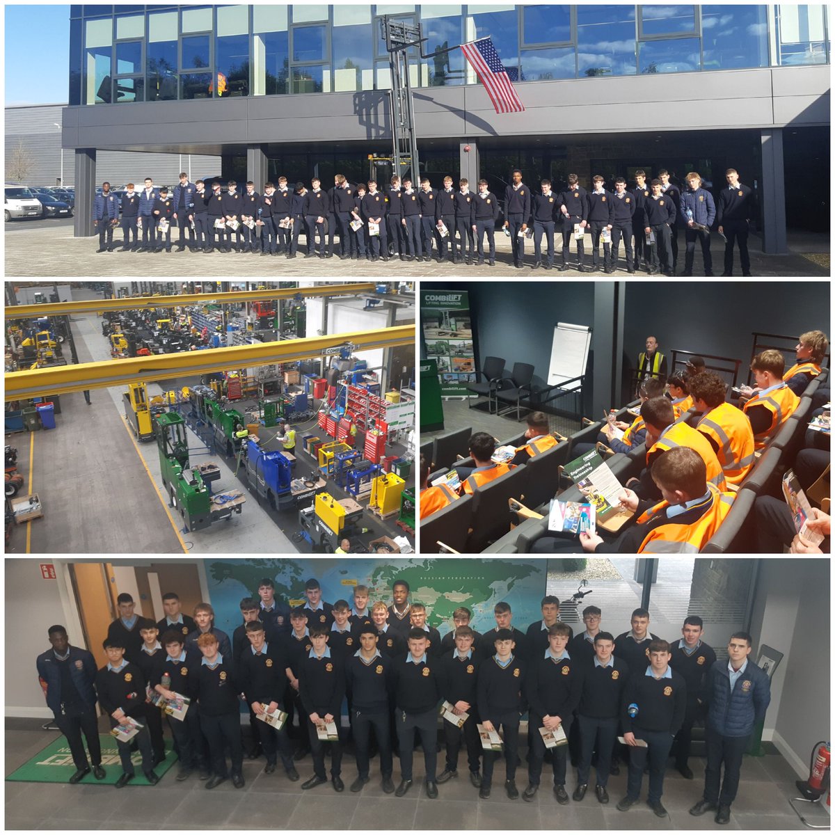 PatsCavan's tweet photo. Our 6th year Engineering students had a great day out in @Combilift. Brilliant guided tour with state of the art manufacturing facility. Gave us a real insight of every step of manufacture of various forklifts. Many thanks for the tour and to Mr. McGuigan for organising it. https://t.co/HSvKhM9rea