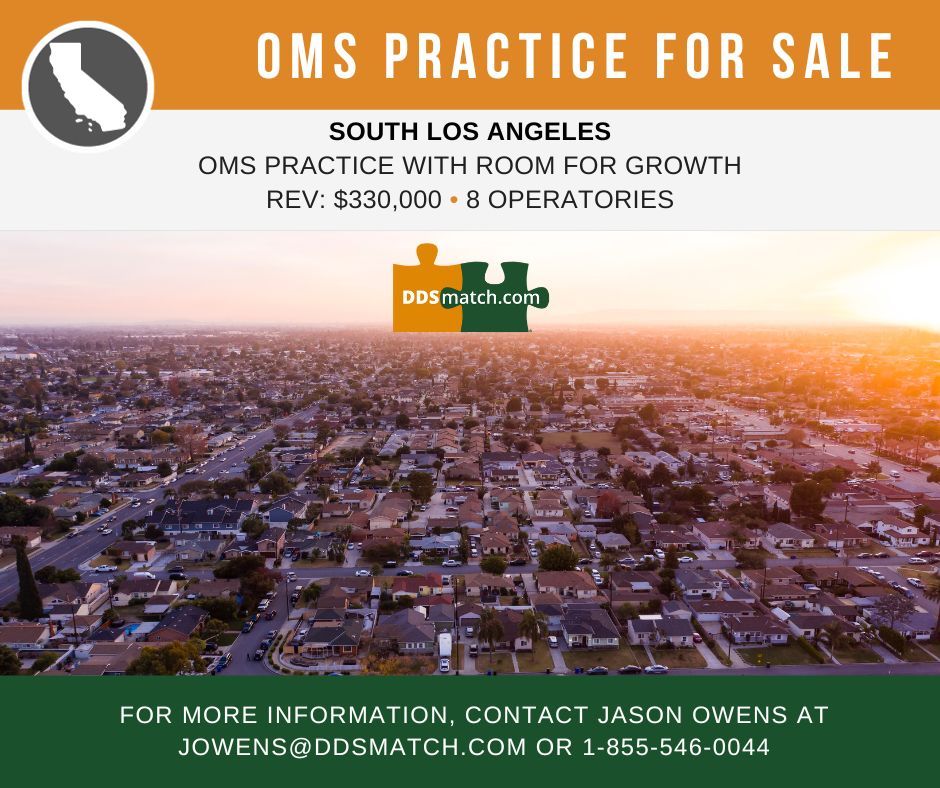 ddsmatch_socal's tweet image. SOUTH LOS ANGELES - OMS Practice for Sale
Lots of room for growth. Potential for future building ownership
bit.ly/3ZOLTRH 
#ddsmatch #dentistry #practicetransitions #dentalpractice #trustedtransition #CAdentist #ddsmatchsocal