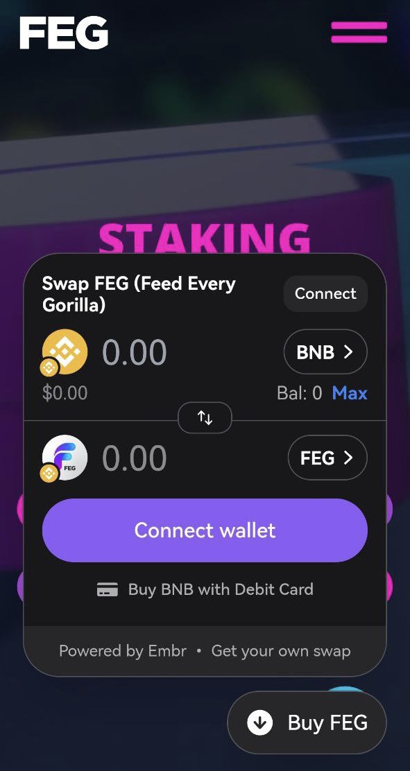 FEGtoken's tweet photo. ❗️FIAT ON RAMP SOLUTION ❗️

Buying #FEG has never been so easy as we are delighted to announce that we’re collaborating with @embrdotorg 🤝 

⚡Embr is a payment solution designed to enable seamless, instant interoperable Web3 payments in any crypto-enabled product! 

After v3 release there will be no need to buy Bnb or Eth, with the ability to go from card to #FEGtoken 🏧 with no natives or bridges required! 

The #EmbrCheckout now allows you to buy $FEG directly from our website! 

Check it out on https://t.co/I0dmaPGpaW

💪🏽❤️🦍