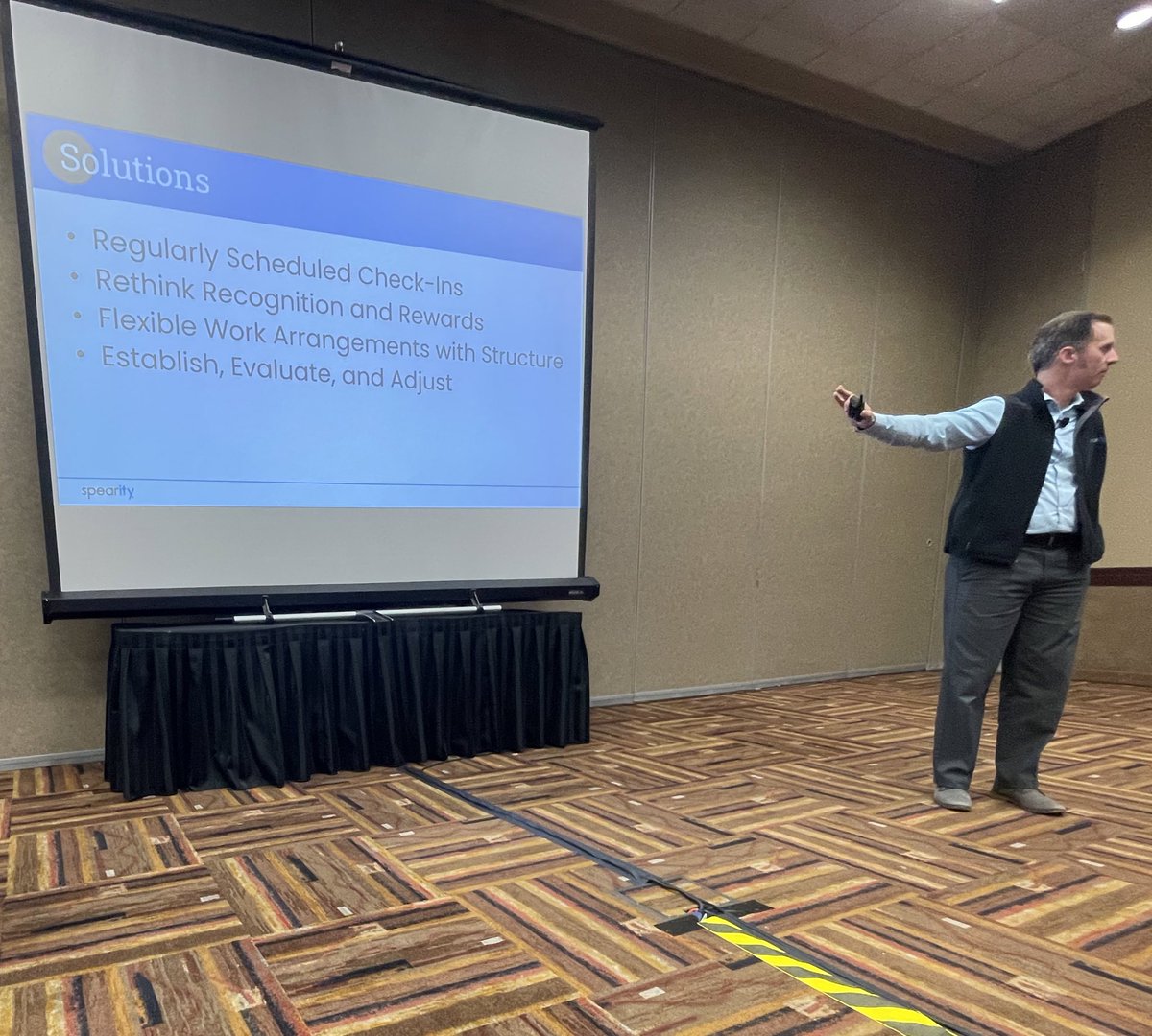 You cannot over communicate. 🗣️ 

The Best Anywhere: Strategies for Retaining Top Talent in a Remote and Hybrid Workforce with Michael Rampolla

#WISHRM23 #SMILE23 @WISHRMCONF @WISHRM