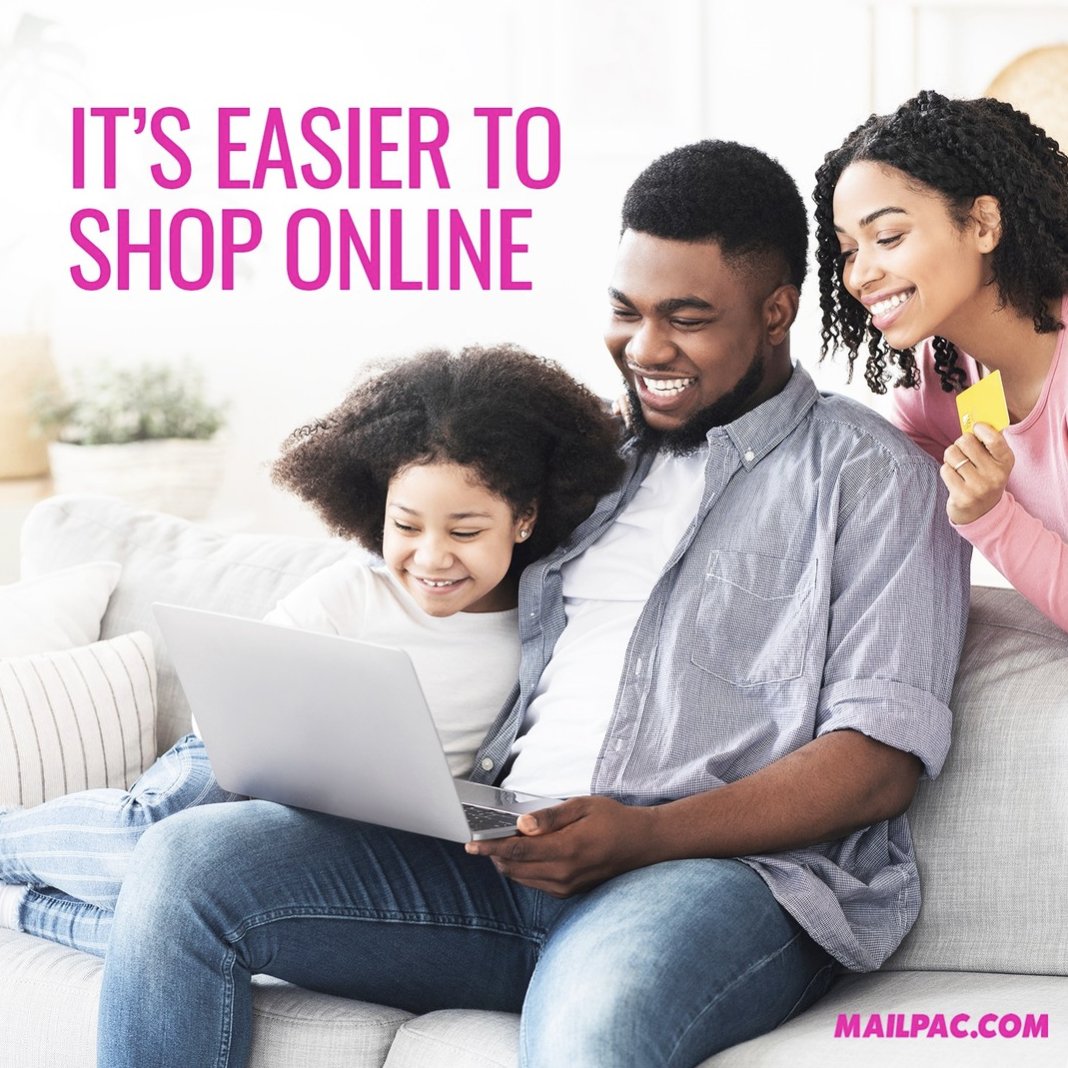 Shop online with Mailpac! It's so much easier 💻 Shopping online means: - No hassle - No long lines - No opening hours restrictions - No crowds Visit our website to sign up for your FREE Mailpac account today! #Mailpac #iLoveMailpac #OnlineShopping