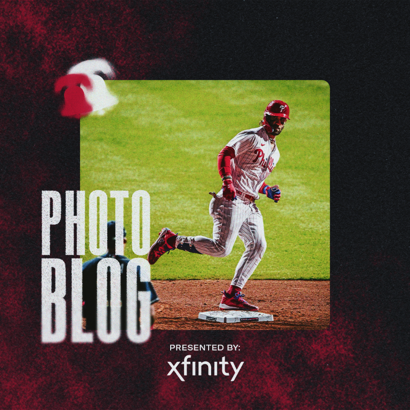 Phillies's tweet photo. Before tonight's game, make sure to check out last night's pics!

#RedOctober x @Xfinity