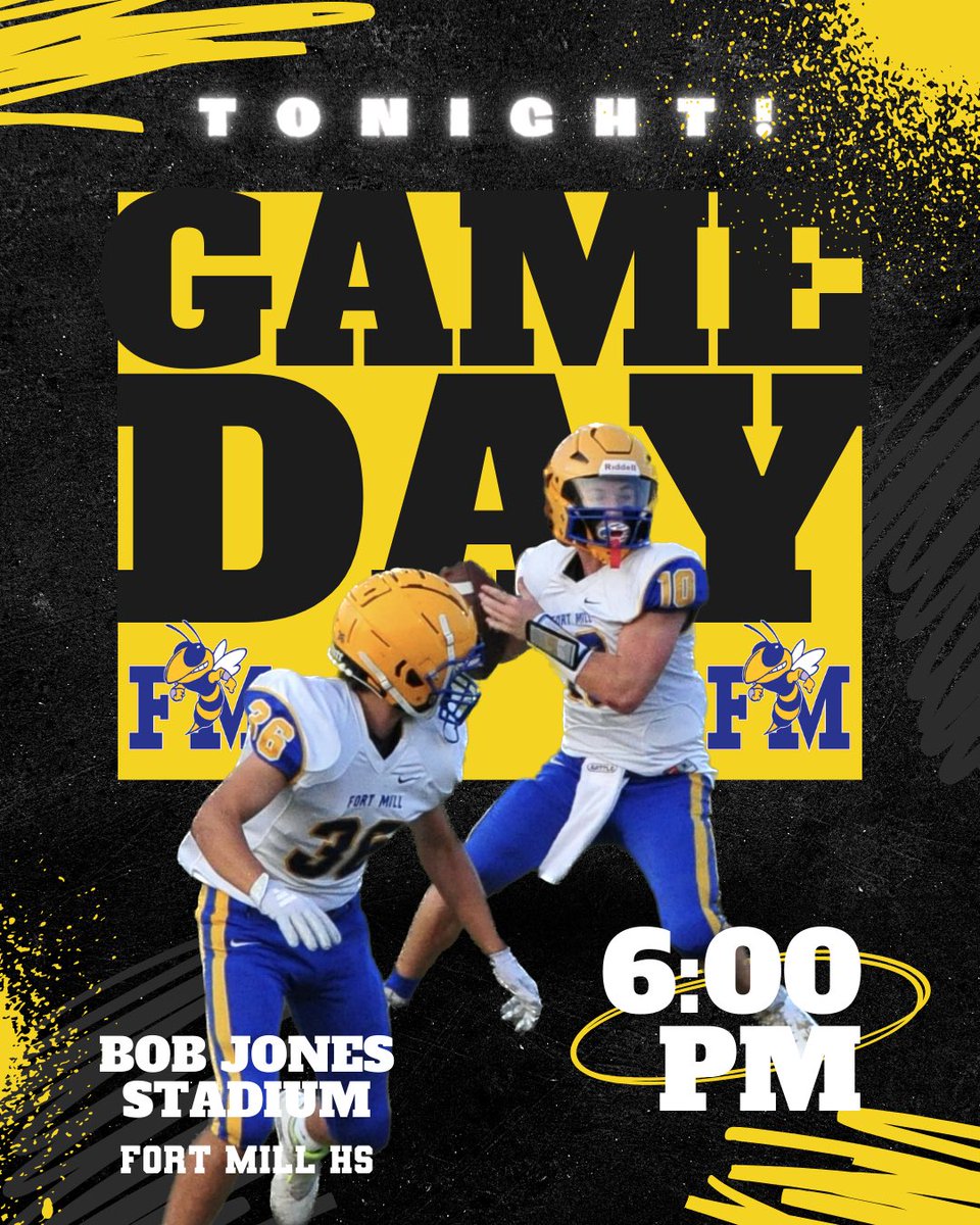 roguewindz's tweet photo. Gameday! To any of our Fort Mill area friends, come out to Bob Jones Stadium tonight at 6PM to cheer on the @FMHSFB23 JV Squad as they take on Spring Valley! This is a fun team to watch, trust me! @Broden_M11 @FMYellowJackets @FortPrep https://t.co/pKSHbcePwF