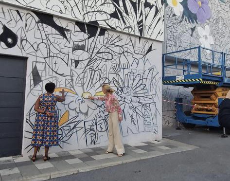 UNSerbia's tweet photo. Delighted to have @mremae, Deputy Director of @UNEP with us at UN House. We're excited to reveal a sneak peek of our new mural that showcases the rich Carpathian and Serbian biodiversity, serving as a daily reminder to preserve our nature & 🌍. #StayTuned #COP7 https://t.co/oUHs52fBH5