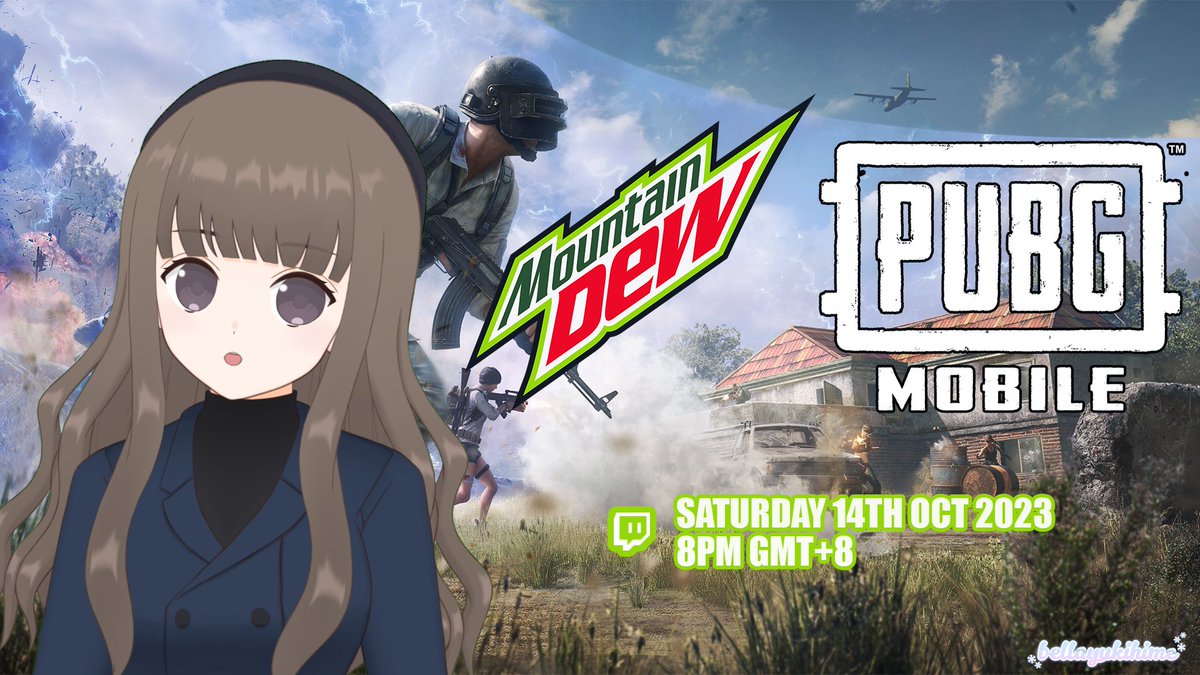 bellayukihime's tweet photo. Together with #mountaindewmalaysia, Bella will be trying out @PUBGMOBILE this Saturday on stream! Wanna know how you can win prizes from Mountain Dew x PUBG Mobile? Come and tune in the stream at 8pm 14/10/23!
Link: https://t.co/n9CcNednlj
#dewchallenge #paidcollaboration https://t.co/V7PCtrej0N