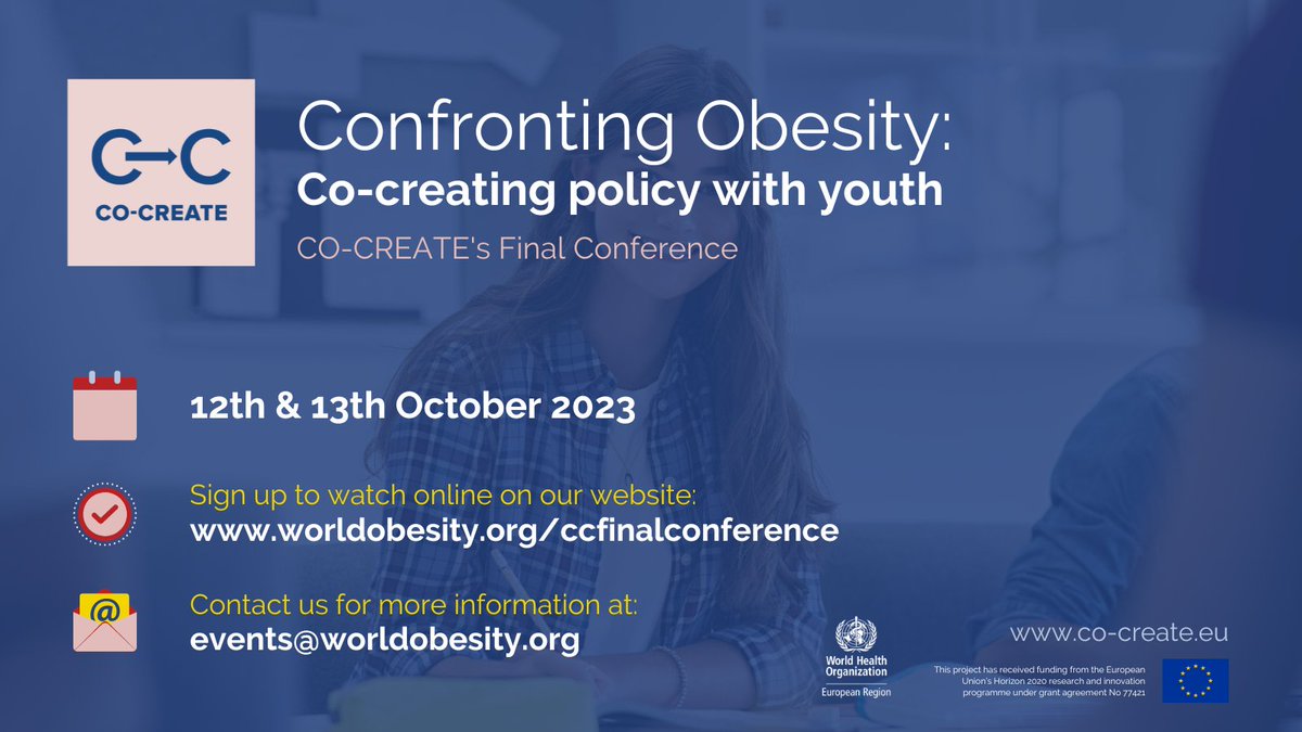 And that's a wrap for day 1️⃣! 🎉

Thank you for joining us for the #COCREATE Final Conference - we will return tomorrow at 09:00 CEST for our second and final day 👀📺

👉 Register and view the programme here:  worldobesity.org/ccfinalconfere…