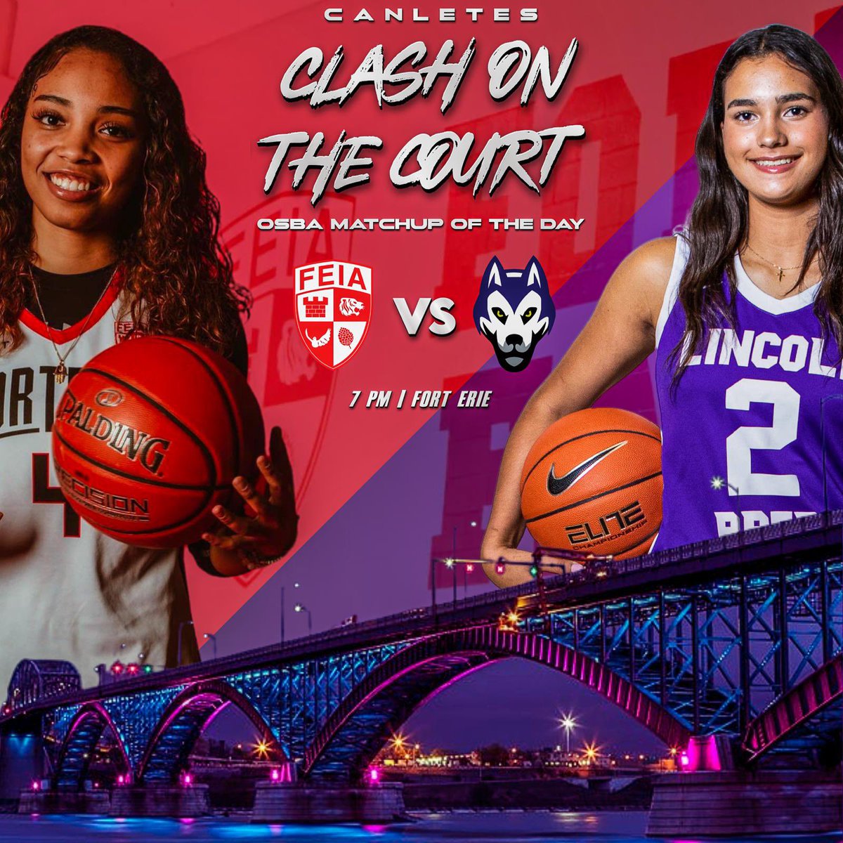 Canletes_Sports's tweet photo. CANLETES CLASH ON THE COURT 🔥🔥🔥

THURSDAY, OCTOBER 12TH 2023

@OntarioSBA Matchup of the day! 

#2 FEIA vs #10 @LincolnPrepHusk 
📍 Ft. Erie I.A. 
⏰ 7PM

#PrepLife #Top10 🇨🇦 🏀 https://t.co/NIve6D0576