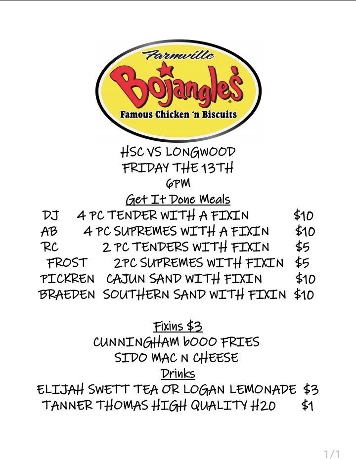 Pop out tomorrow night for some FarmVille baseball and the best food in town! @BojanglesFV #itsbotime