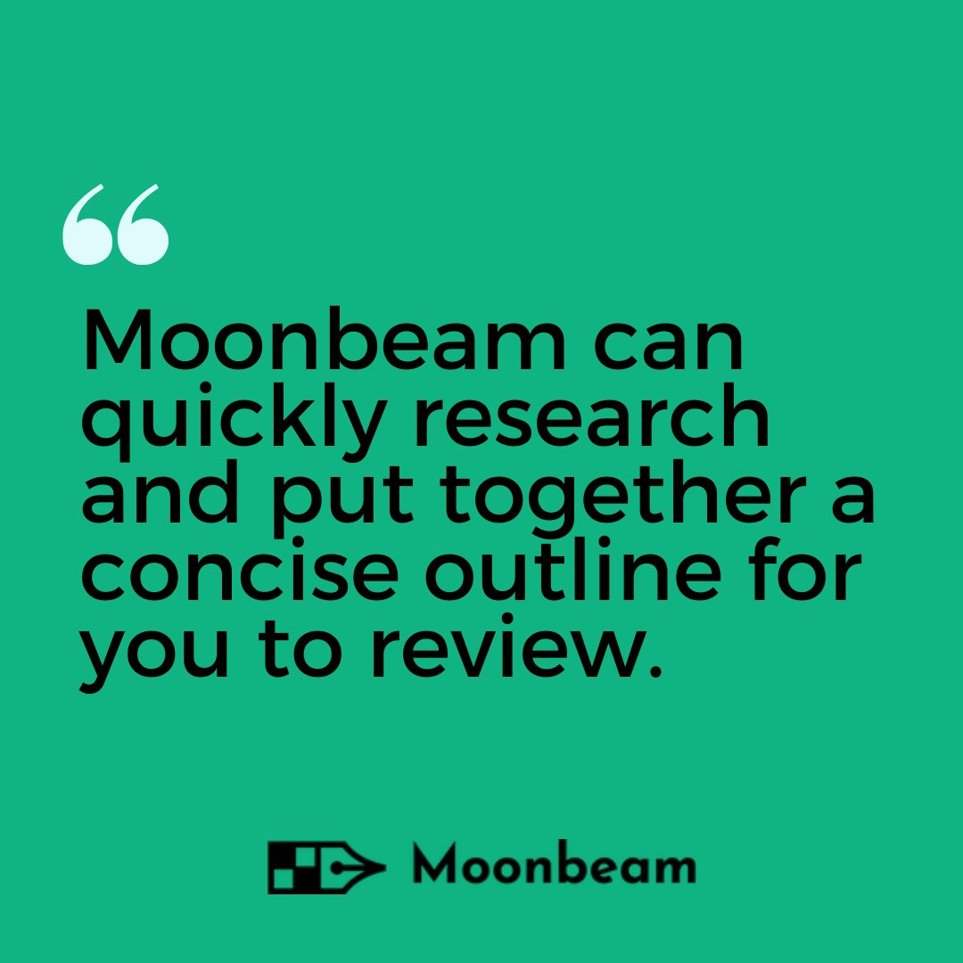 gomoonbeam's tweet photo. Need a fast research solution? Moonbeam's got you covered! Get a concise outline in no time. ⏱️ #gomoonbeam #aiwritingtool https://t.co/EZAVkRKfg0