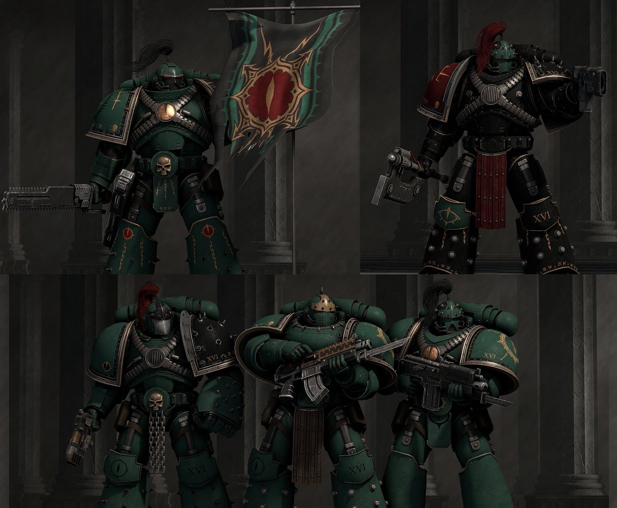 Sons of Horus showcase; showing a standard bearer, a Catulan Reaver, &amp; a tactical legionnaires squad.
It's been a long year working on my Sons of Horus on/off. I've only recently developed model parts, but textures had back/forth changes.