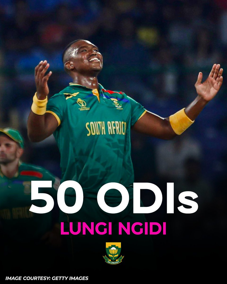 A special day for @NgidiLungi at the #CWC23 today! 🇿🇦💗