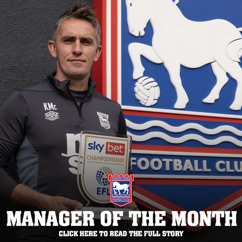 IpswichTown's tweet photo. 🏆 "We hope to build on this and keep progressing."

Town boss Kieran McKenna has been named the @SkyBetChamp Manager of the Month for September!

#itfc