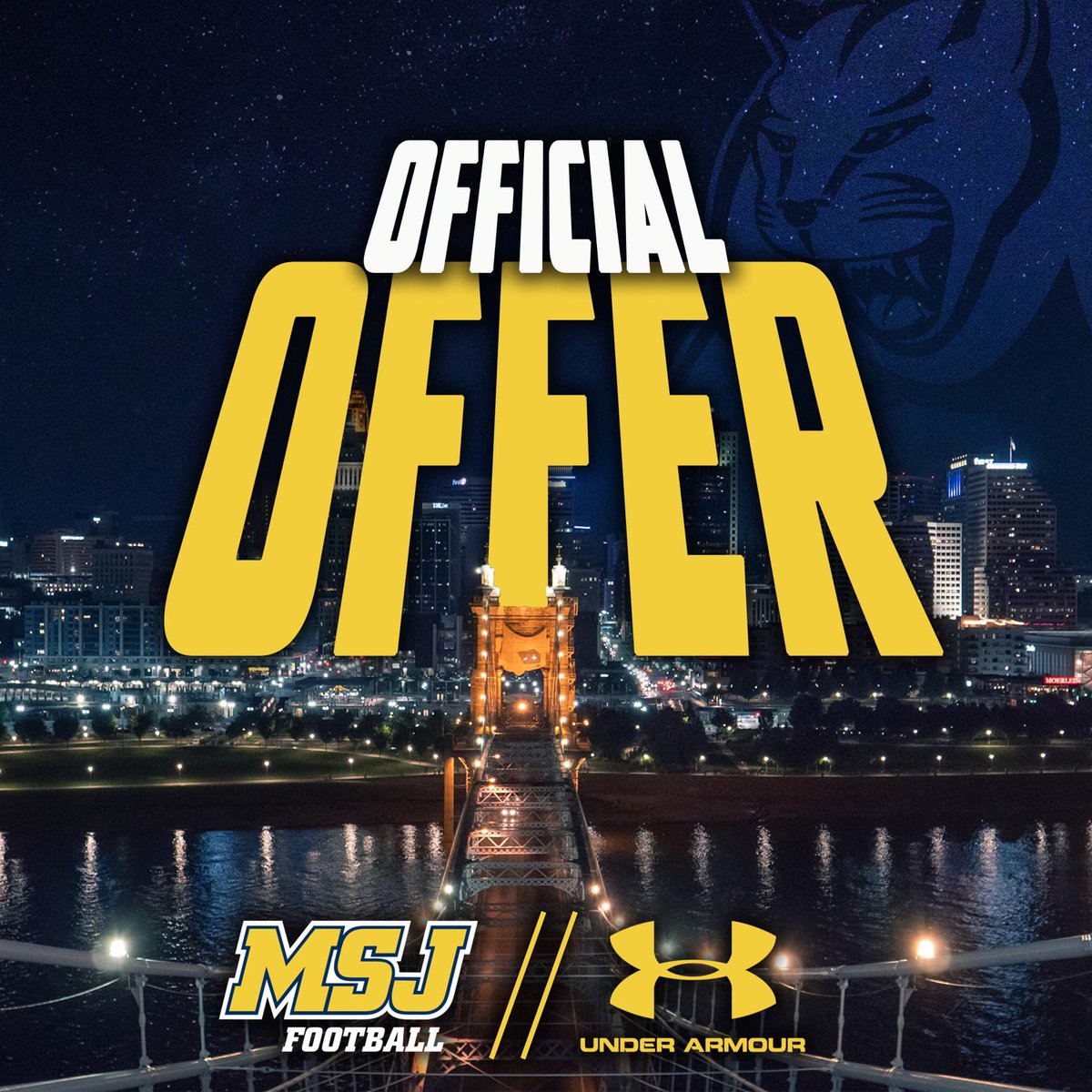After a great conversation with <a href="/CalebCorrill/">Caleb Corrill</a> and <a href="/CoachHopperton/">Coach Hopperton</a> I am blessed to receive my first offer from <a href="/MSJ_FB/">Mount St. Joseph Football</a>!!!! AGTG✝️