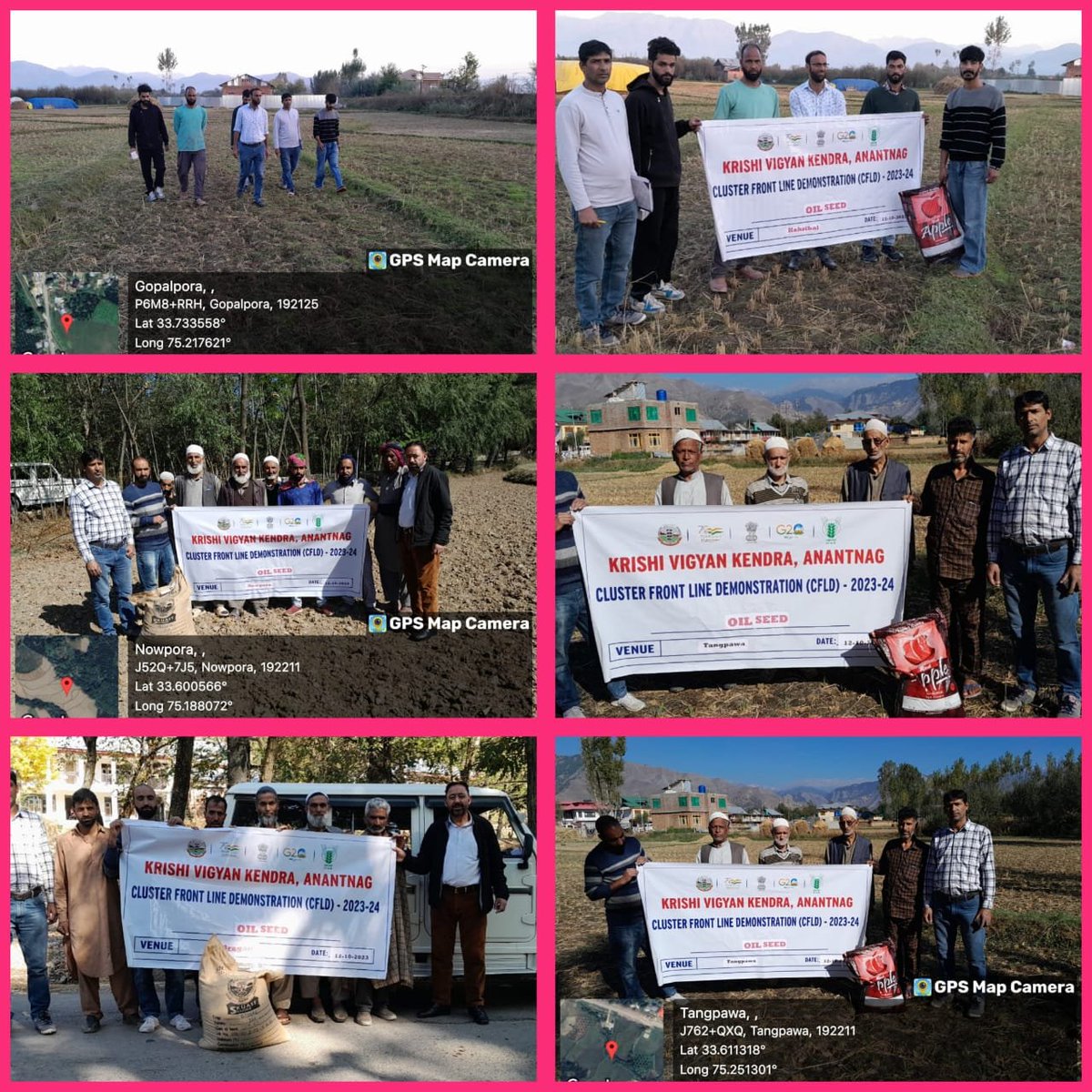 AnantnagKvk's tweet photo. KVK Anantnag today distributed SS-2 seeds an improved variety of oilseed in several operational villages of the district as part of the #CFLD Rabi 2023-24 program sanctioned by ICAR. This initiative will likely have a positive impact on local farming communities. https://t.co/Vdh5q7E76f