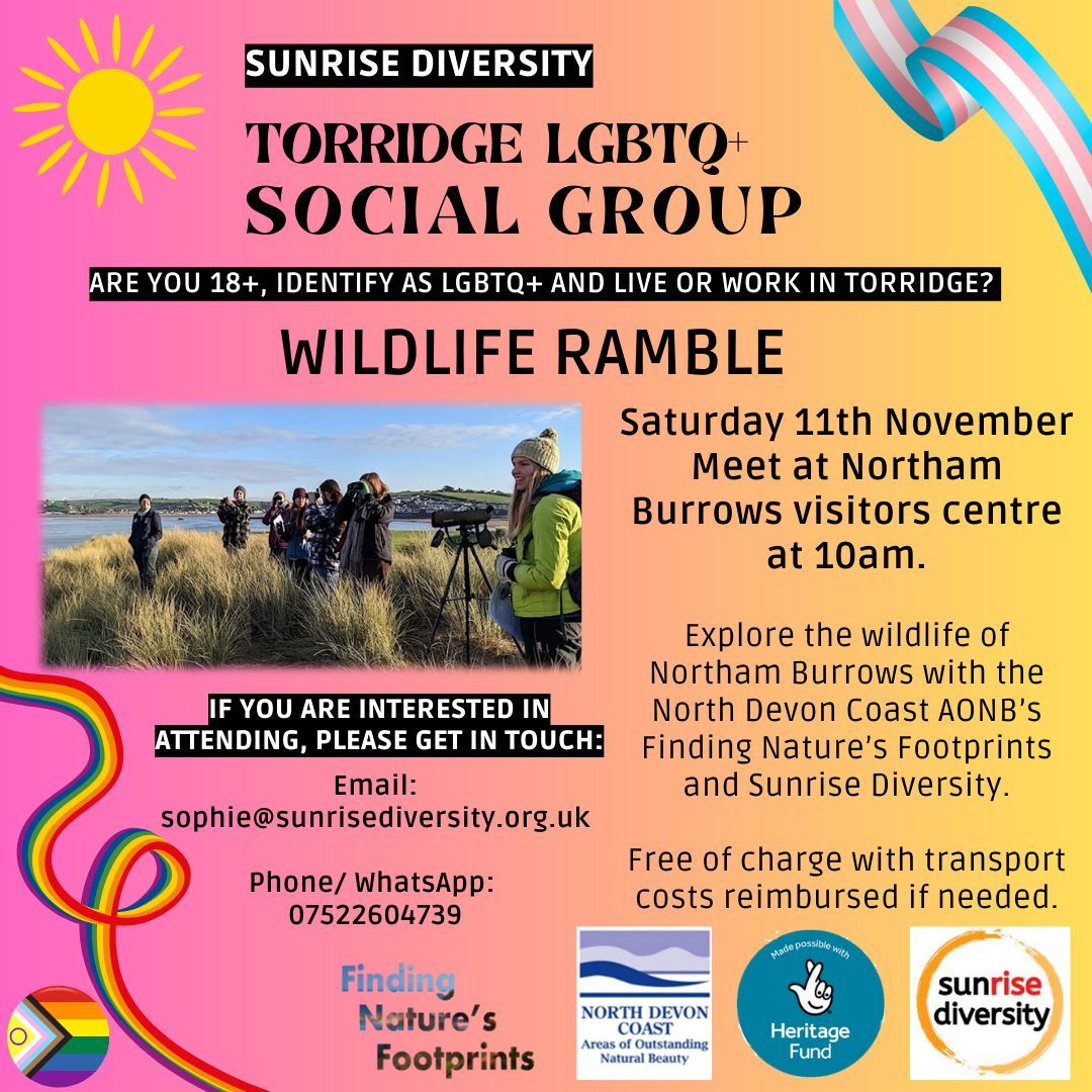 Join us at 10am on Saturday 11th November at Northam Burrows. Starting out from the visitors centre with access to the café and toilets, we will be taking a walk along the coast to learn more about the wildlife of the beach, dunes and marsh.