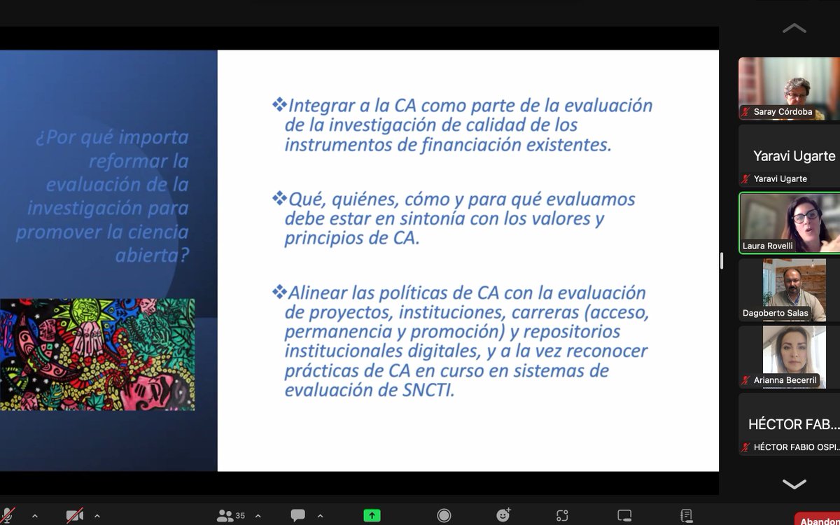 _CienciAbierta's tweet photo. Webinar “Evaluación de la ciencia y la #CienciaAbierta”
¿Por qué importa reformar la evaluación de la investigación para promover la #CienciaAbierta ? y la
Declaración de principios @CLACSO -#FOLEC por @laurarovelli
Organizan: @_CienciAbierta @_CLACSO https://t.co/2XbJBMWCF7