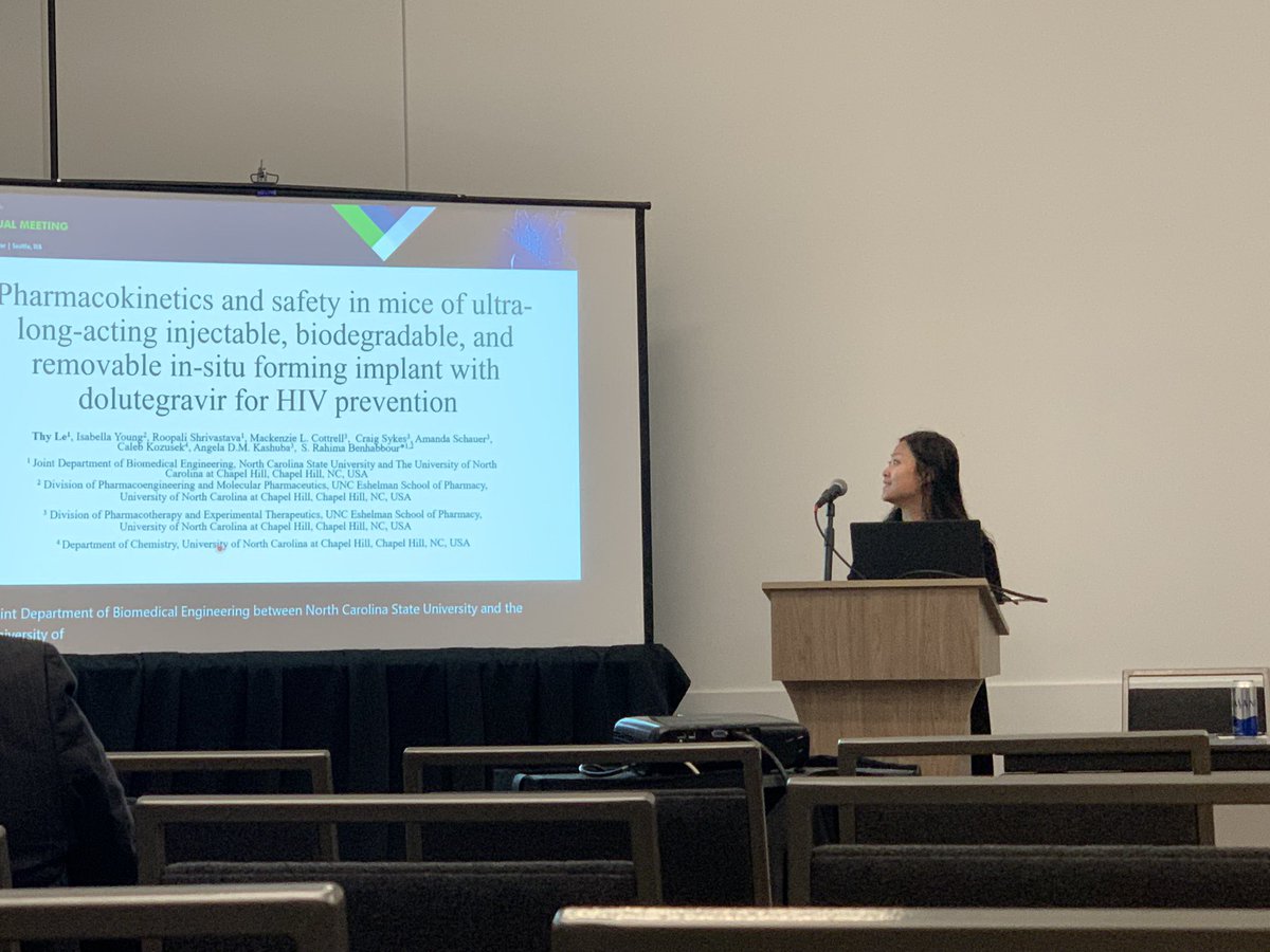 Caught Thy Le’s awesome discussion of an ultra long-acting HIV PreP injectable at #BMES2023 from the Benhabbour Lab at UNC!