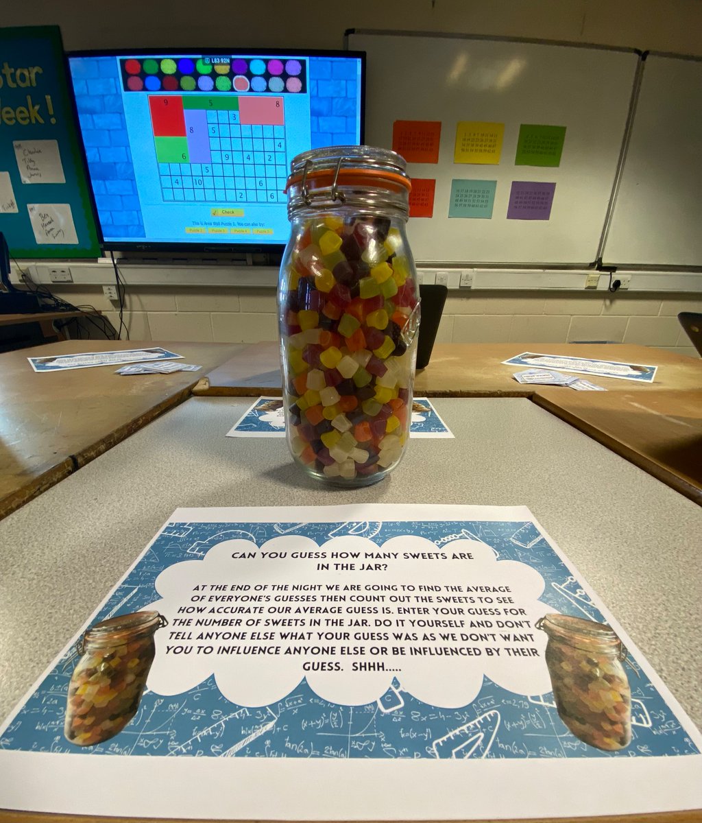 MCEA_Maths's tweet photo. Looking forward to welcoming Year 6 to Maths at Manor! We have a live bar chart, guess the number of sweets and prizes to be won for the lowest unique integer! @manorceacademy @HopeSentamuLT https://t.co/kzeqlRxiq4