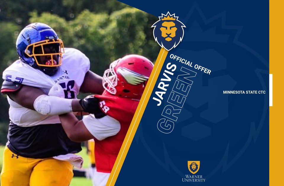 jarvisgreen13's tweet photo. Blessed to receive my 5th offer from Warner University @SnapWoodDLegend https://t.co/hQgrwHSi62