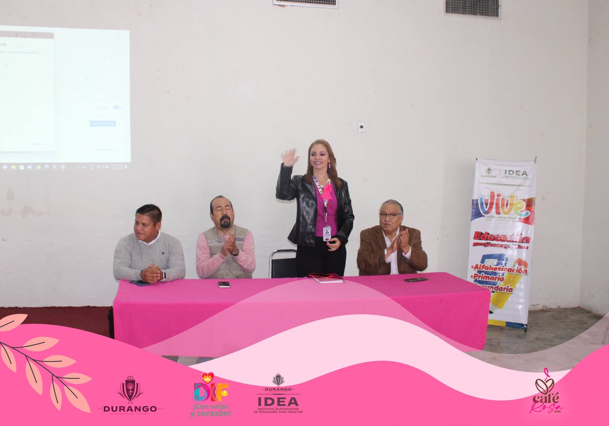 idea_redsocial's tweet photo. Café Rosa #Laguna: Siguiendo la estrategia liderada por la Sra. @Marisol_rosso, Presidenta de @DIF_Durango, #TuIDEA se enorgullece de presentar la segunda edición de nuestro Café Rosa, enfocándonos en la prevención del cáncer de mama. 💖 #CaféRosa  #octubrerosa https://t.co/MbTwUTkqs0