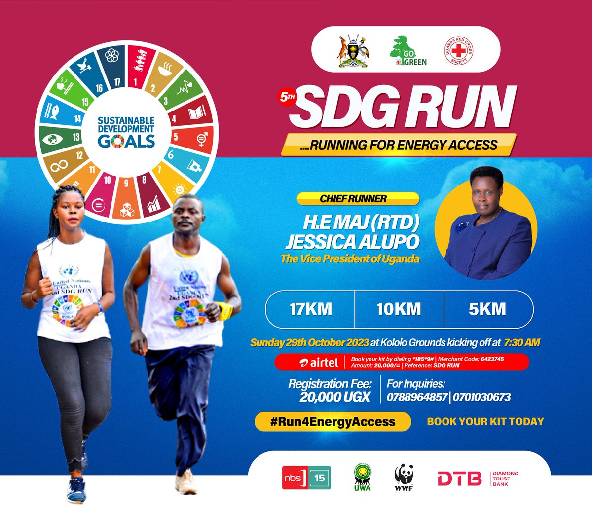 It's back again, I will be running for #SDG13 Join us by booking your Kit 
#5thSDGRUN 
#Run4EnergyAccess 
#YouthRun4SDGs
@youthgogreen 
@nbstv
@RedCrossUganda