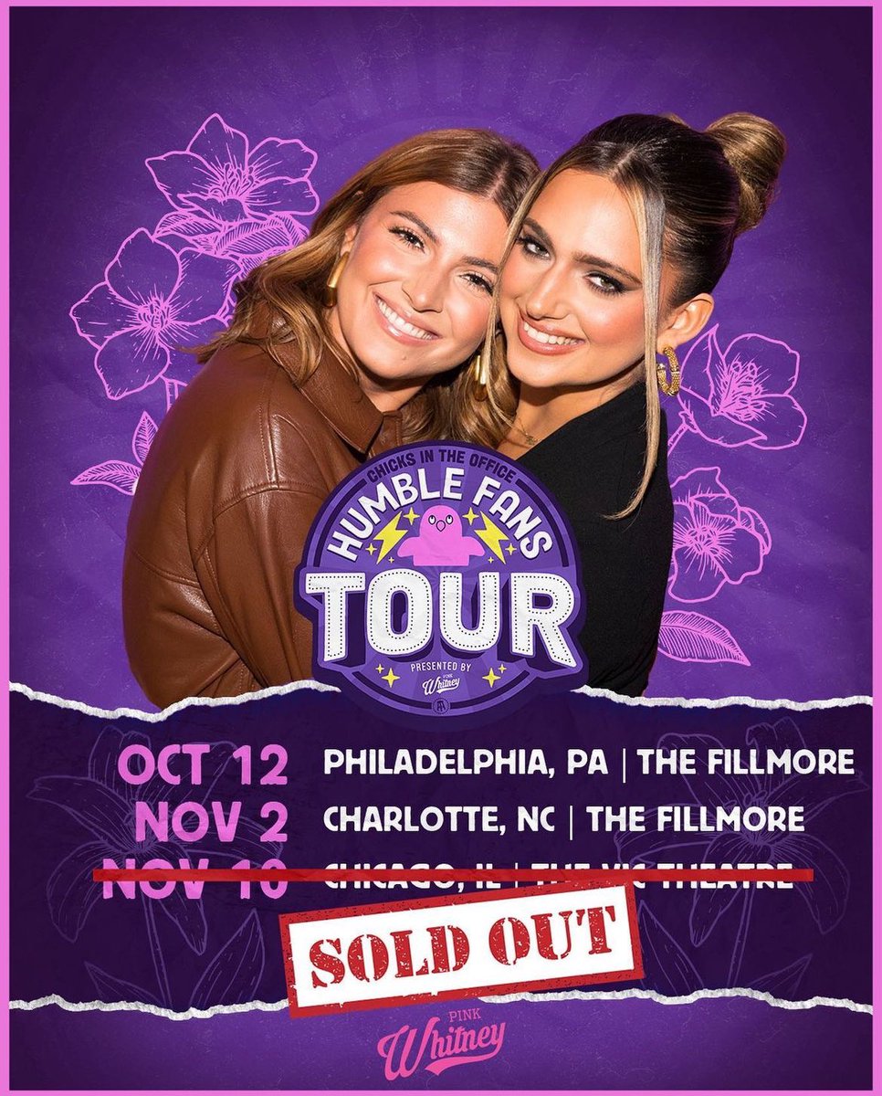 blondey22's tweet photo. Selling 2 Chicks in the Office tickets in CHARLOTTE on Nov 2nd at the Fillmore! 
$60 each, face value is $75 on their website! I’m so sad I can’t go anymore so I want another fan to get the chance!! https://t.co/IoXq6g4009
