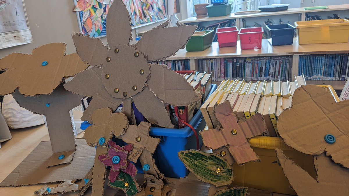 A cardboard garden has sprouted in the LC!