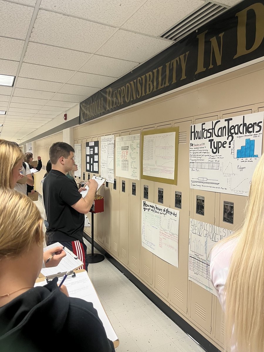 Bevill_FHN's tweet image. Our Intro to Statistics class finished our first project of the semester. Students collected one-variable data and displayed their findings in various way! #fortheloveoflearning