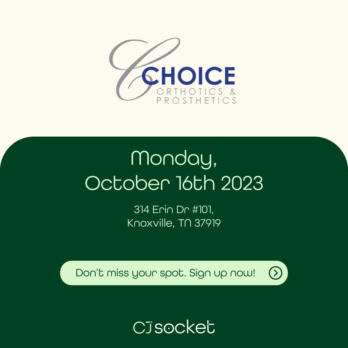 CJ_socket's tweet photo. We're really excited to be attending the Limb Loss Mobility Tour 2023!

Check out Keith's CJ SOCKET FITTING at 1PM.

Make sure to visit the LLMT website using the link provided below, and to click the registration link at the bottom of the page.

 https://t.co/6kqSCc8voY https://t.co/yK8w6Z7iTt