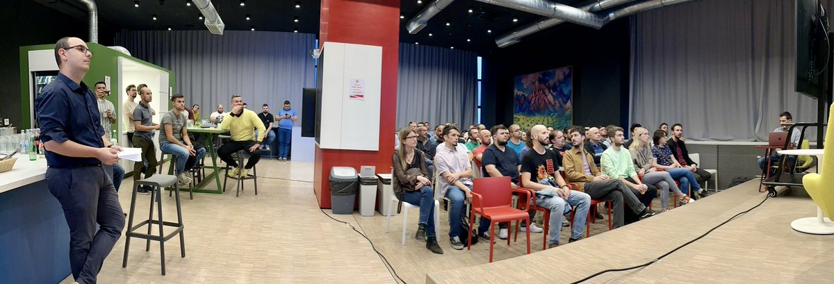 ikrnic's tweet photo. Kicking off #Trailblazers meetup #5! Full house at @croz_hr with @buzzgor sharing common pitfalls with Kafka! Shout out to our sponsor @confluentinc, you rock! https://t.co/Pp7HkDPfMm