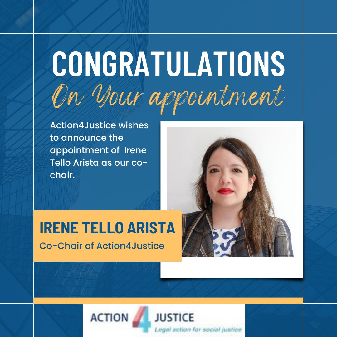 A4JCSO's tweet photo. Action4Justice is pleased to announce the appointment of @itelloarista as our co-chair. In her role, she’ll help us deliver our vision for social and environmental justice in the global south. 

We are excited to have her in this role given her extensive in social justice space. https://t.co/UyHloiAsoF