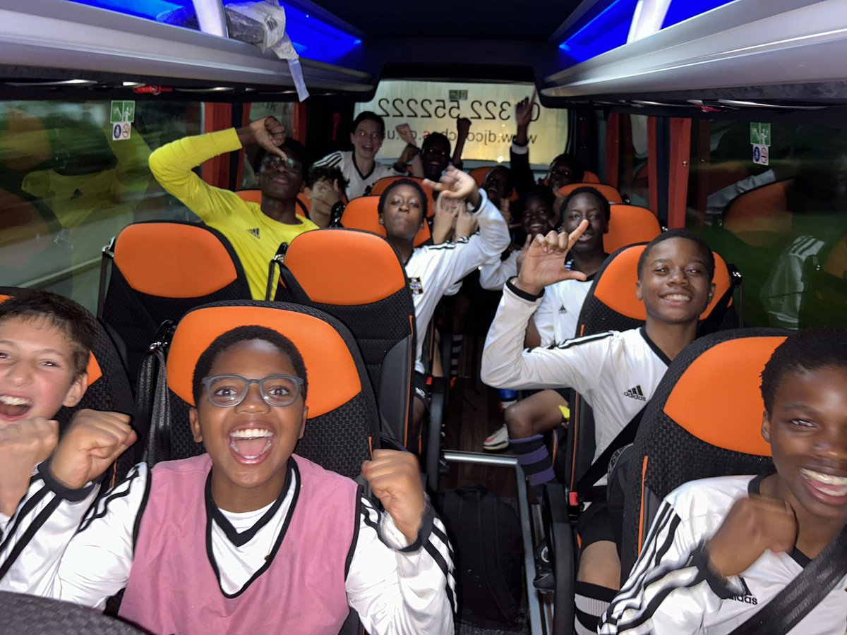 RyanCreightonPE's tweet image. A very happy Year 8 football team returning from Tonbridge Wells Grammar School for Boys. 2-1 winners in the Kent Cup. Very proud HoY tonight! All of the boys were excellent 💪🏼 @SCCBS_PE @StColumbasCBS