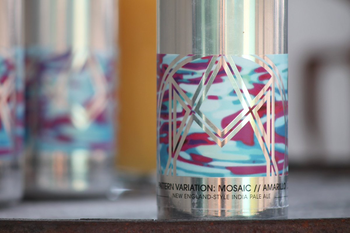 New beer this week:

PATTERN VARIATION (Mosaic//Amarillo) // NE-style IPA
Always brewed with Mosaic, and this time with Oregon-grown Amarillo. Super sticky and citrusy, with notes of tangerine, peach-pineapple, and some underlying dankness.