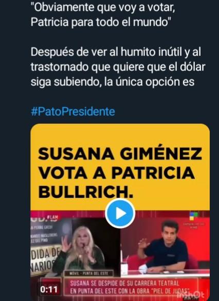 EnginPor's tweet photo. @SoyGraceOK1 @PatoBullrich Gracias totales por subirla💪👏👏👏#PatoALaUrna🇦🇷 https://t.co/LSugUI1D6s