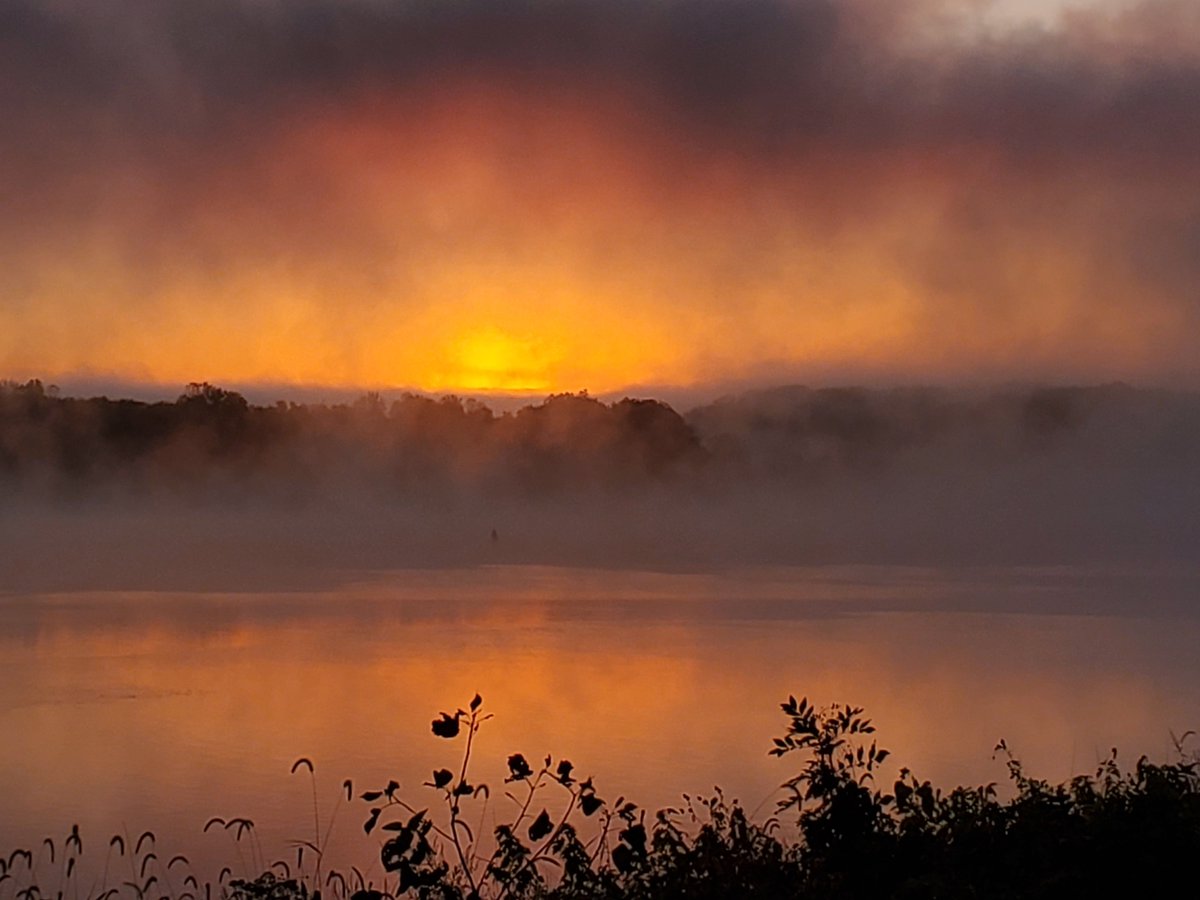 MissValleyTrav's tweet photo. As much as I love summers on sandbars and swimming in the river, it's mornings like this remind me why I love fall the best. #sunrise #mississippiriver #fallisbest https://t.co/pwz6sUj3Pi