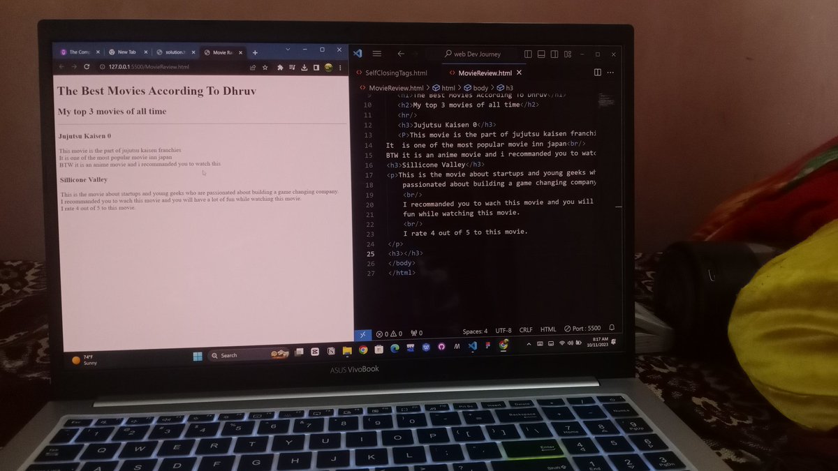 archiveofdhruv's tweet image. Day 1 :  Learning Web Development
Today i learned about HTMl heading tags,&amp;lt;br&amp;gt; tags, &amp;lt;hr&amp;gt;tags, and &amp;lt;a&amp;gt; tags 
#Day1 #LearningFullStack
