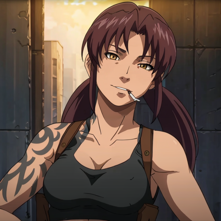 penginFan's tweet photo. #アニメ #絵柄好みって人にフォローされたい #秋の創作クラスタフォロー祭り 
BLACKLAGOON (ブラック・ラグーン)
レヴィ
本名はレベッカ・リー
「二挺拳銃（トゥーハンド）」の異名を持つ二丁拳銃の使い手
性格は男勝りかつ粗暴
ラグーン商会のメンバー https://t.co/EL0lbkk7PS
