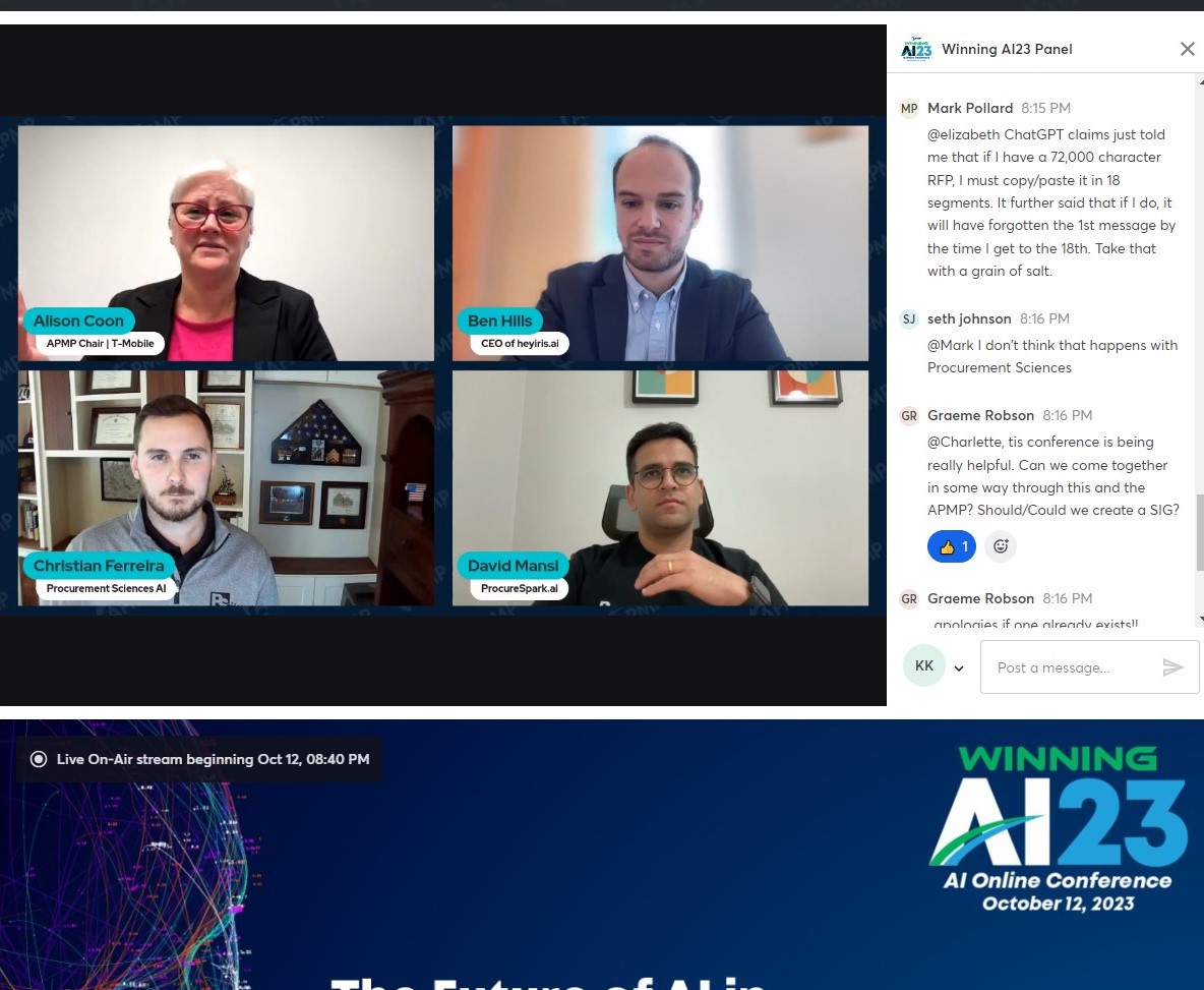 Ktink's tweet photo. Kudos to
@APMP_Connect @AlisonCoon n team (@APMPPro, @DavidAJGray) for amazing sessions in inaugural #APMPWinningAIConference ~ Leading the future of winning business #APMPWay #GenerativeAI 🤝 ~ #ReminisceBPC23 🇺🇸 #RobotAuthors 🤖 📝 https://t.co/cD57DCYNc0