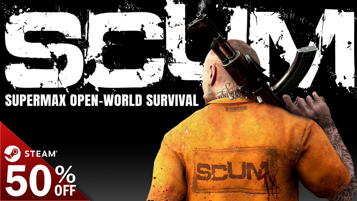 ScumGame's tweet image. Get ready for a heart-pounding survival adventure in SCUM!

Secure SCUM now at 50% OFF TODAY!

With the latest update, SCUM evolves into the ultimate open-world survival challenge!

Don't miss out on this opportunity! BUY SCUM NOW: bit.ly/SCUMSALE50

#SCUM #ScumGame #Steam