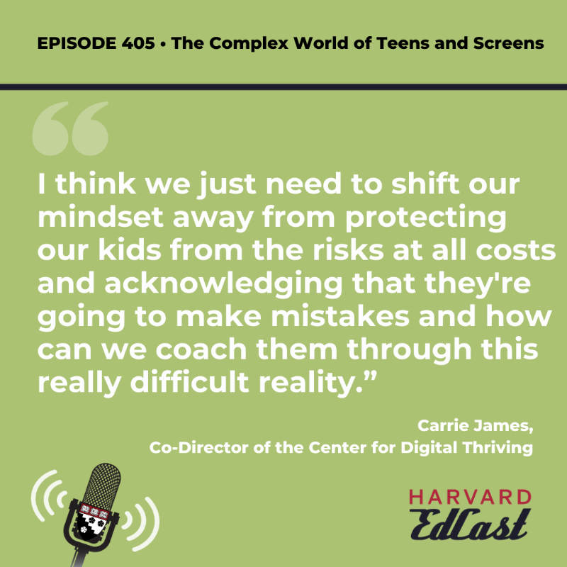 hgse's tweet photo. Ahead of Friday's #AskwithForum, get a glimpse into how teens are using social media and strategies for adults to better understand their digital worlds with @carrie_james and @em_weinstein, co-directors of the new Center for Digital Thriving. Click below to hear their insights.