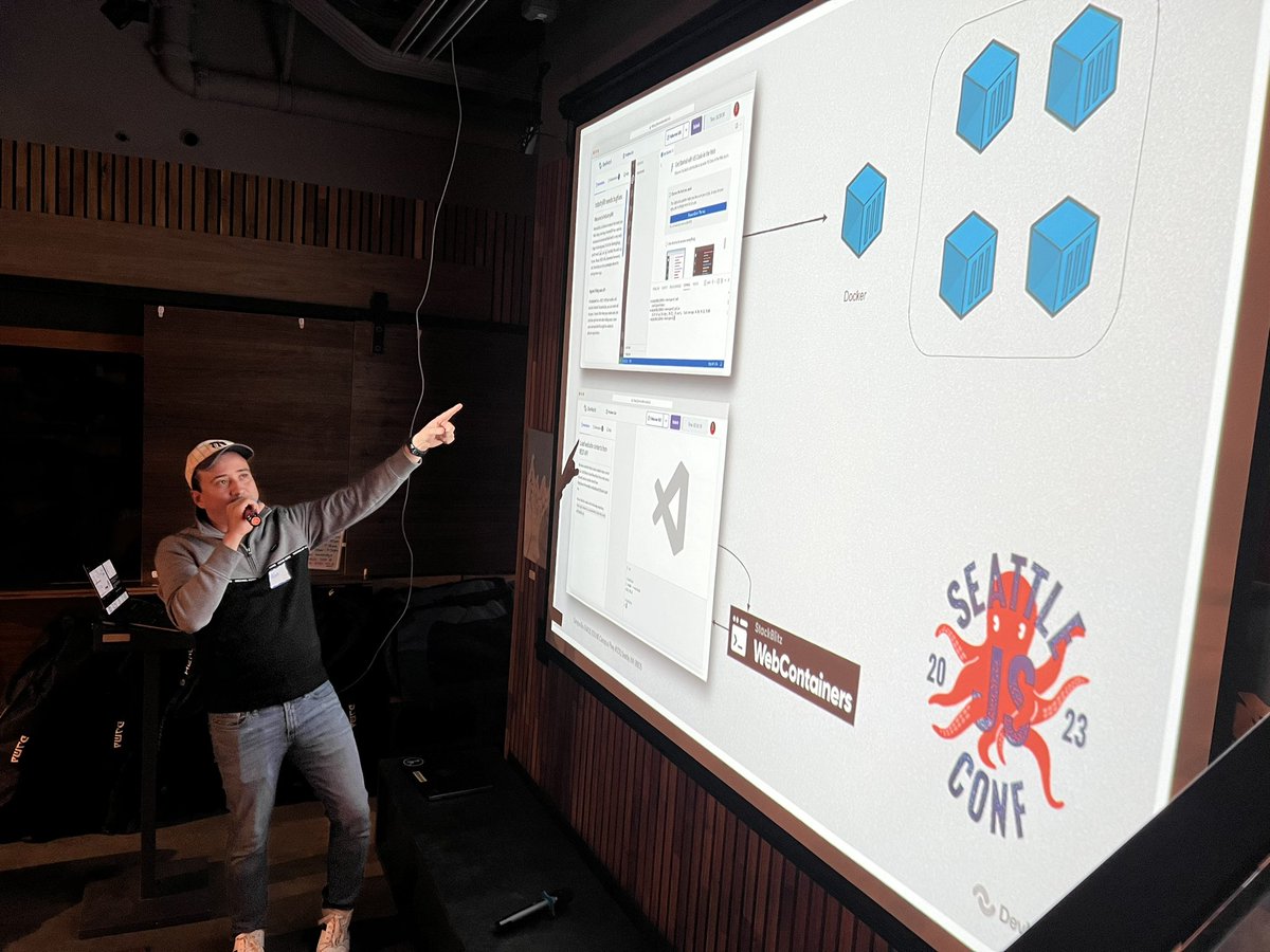 seattlejs's tweet photo. Last night's SeattleJS was amazing! Many thanks to:

@trycourier for sponsoring the pizza 🍕

@ReactSummit for donating tickets to their upcoming conf 🎟

The speakers for being great 🤘

Gearhouse for hosting 🙏

And thanks to all of YOU for being a part of our community! ❤️ https://t.co/7hrvqu9DwW